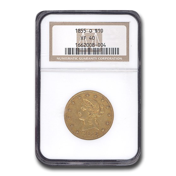 1855-O $10 Liberty Gold Eagle XF-40 NGC 1855-O $10 Liberty Gold Eagle XF-40 NGC